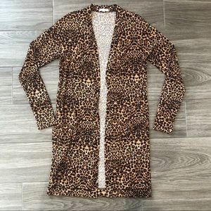 Socialite animal print duster cardigan- size Small
